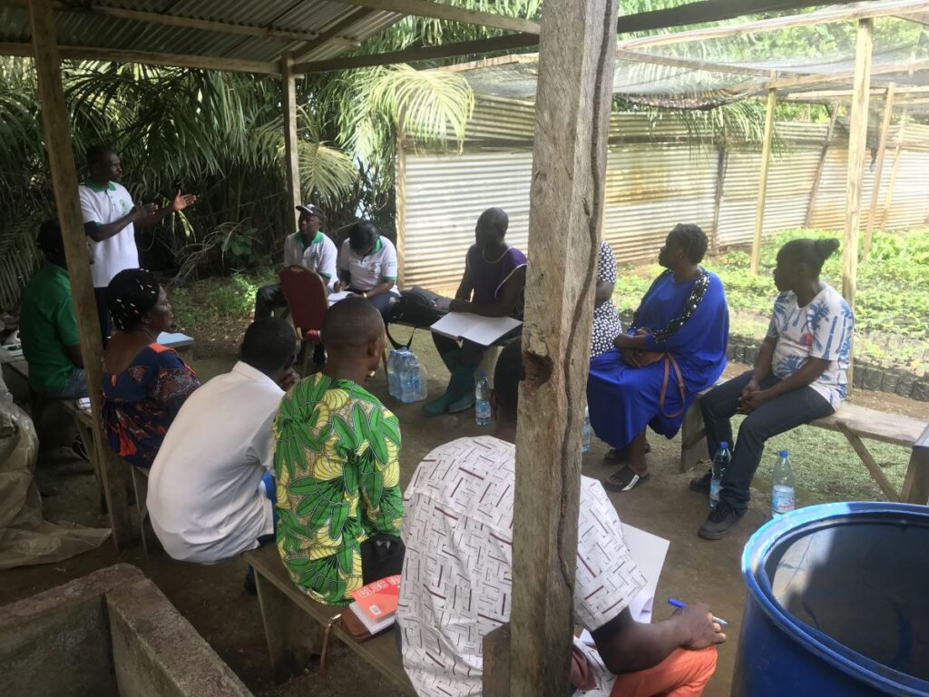 Participants in exchange visit to the Bakingili Multipurpose Nursery